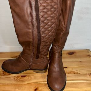 Brown knee high boots